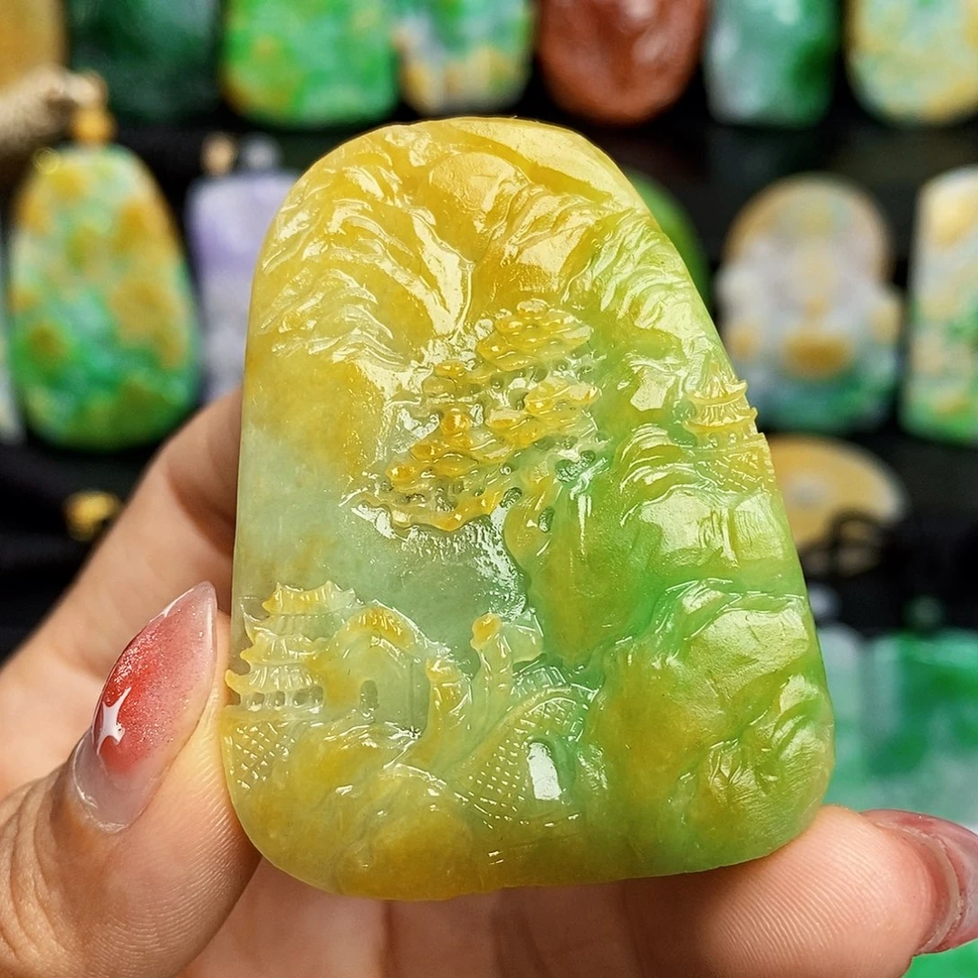 定制翡翠未镶嵌翡翠A货一物一证放漏价
