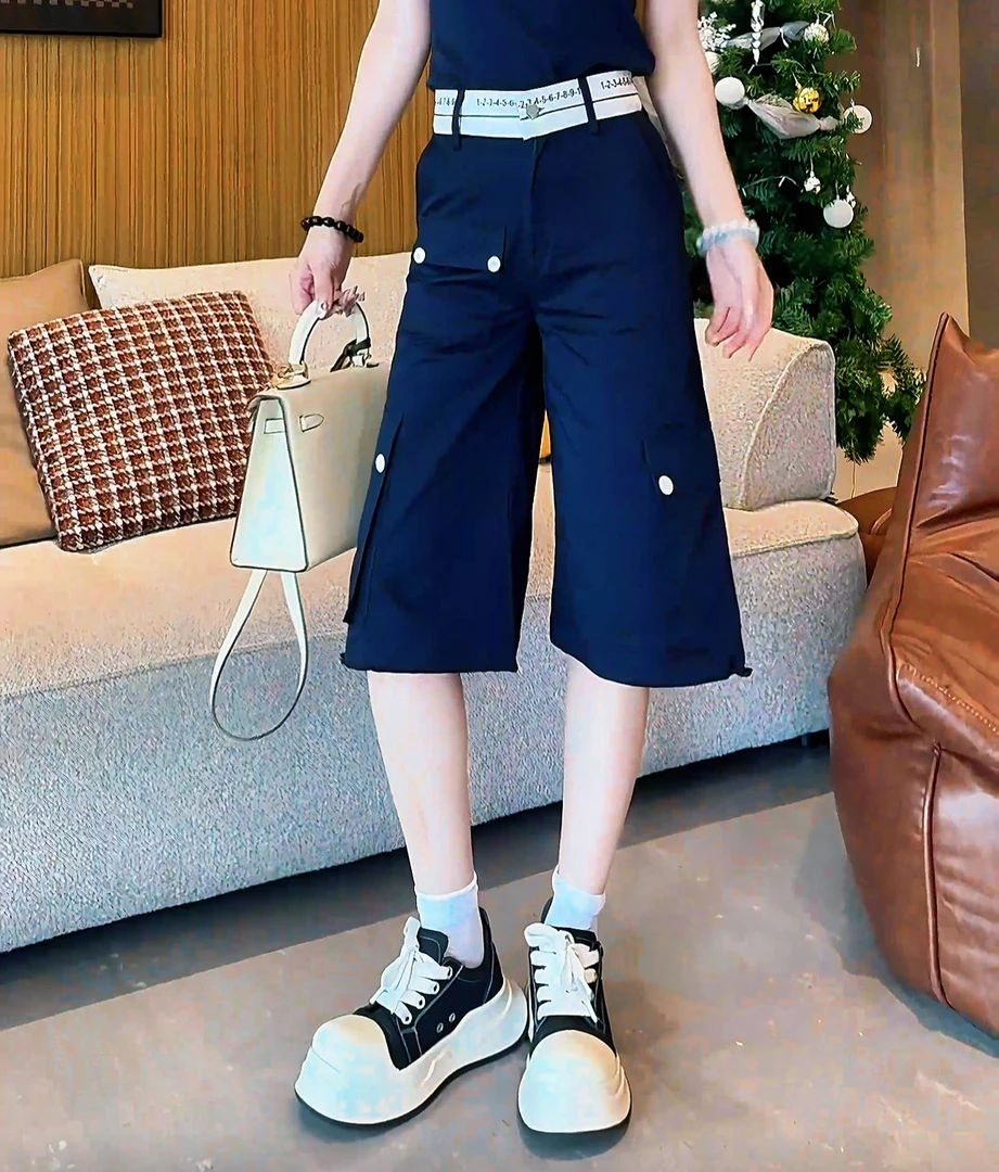 z4618 CC推荐 设计感工装休闲裤五分裤