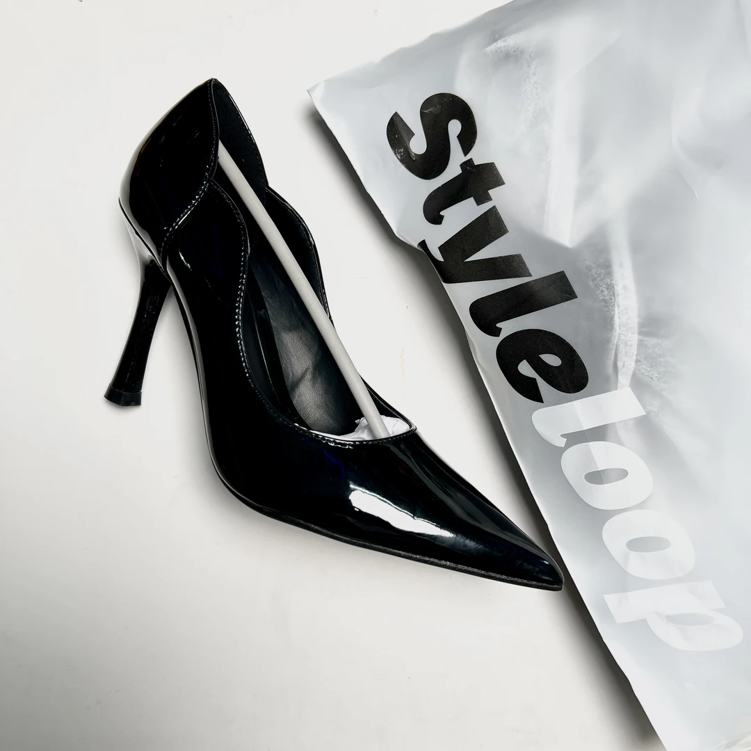 漆皮尖头高跟单鞋016