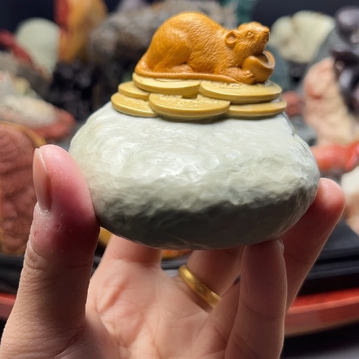 东北石松花石摆件