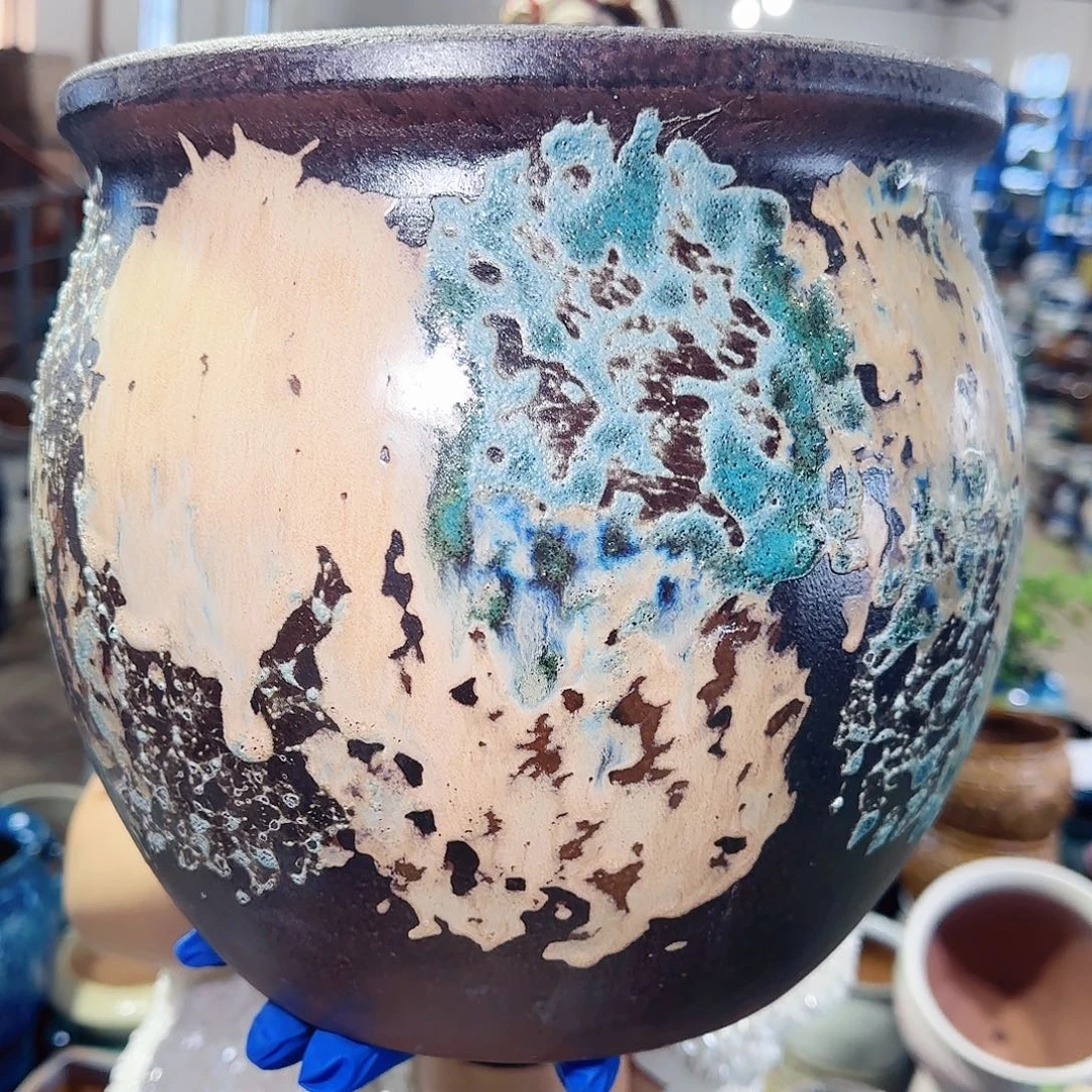 紫砂花盆高25口25