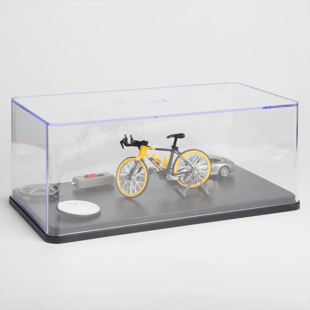 1/24亚克力展示盒配一台自行车以及一台回力保时捷套装