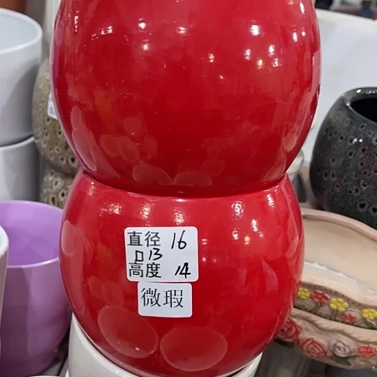 多肉绿植陶瓷花盆9.9包邮，有孔