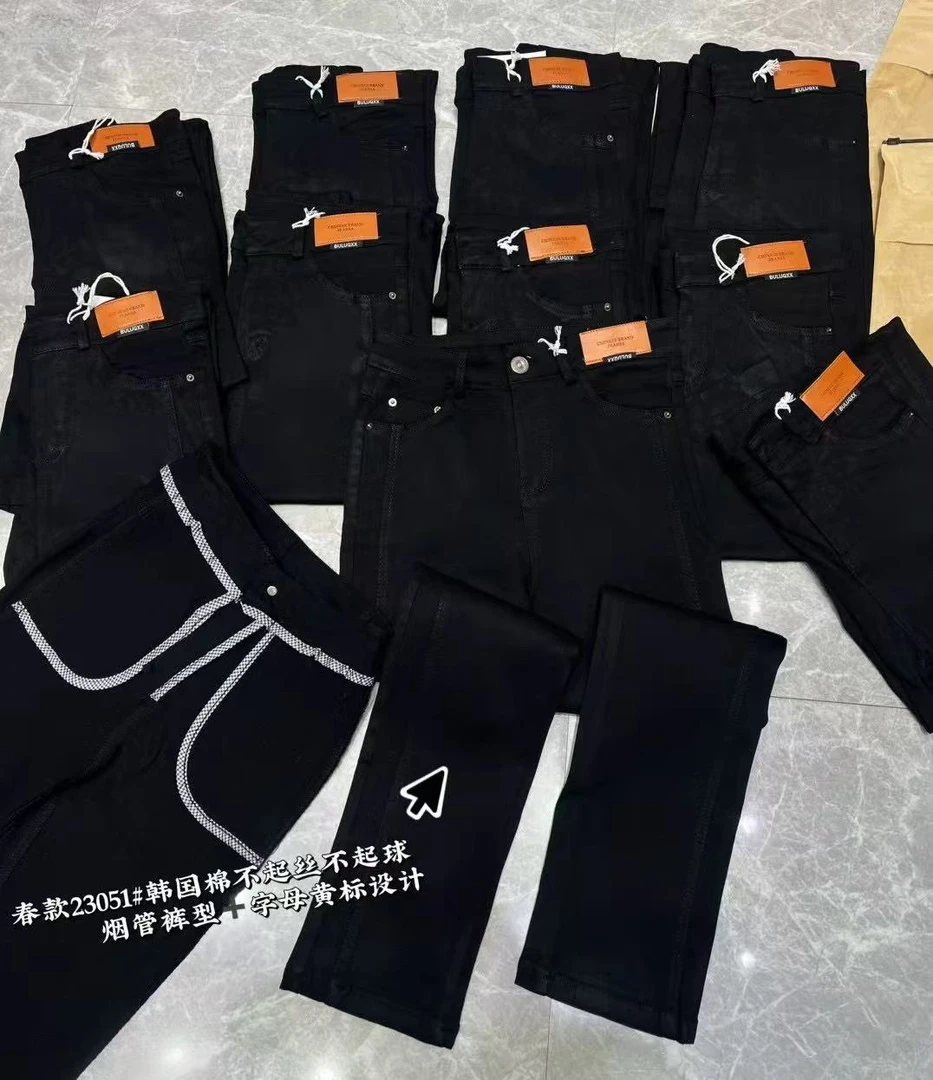 薇莎25031【视觉显瘦】小个子春款侧分线烟管韩国弹力棉小黑裤女