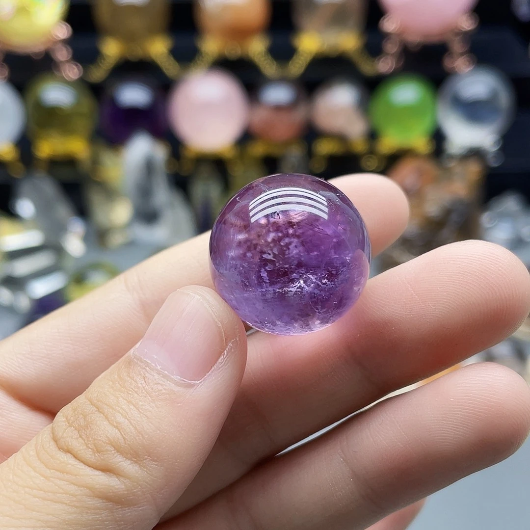 未镶嵌珠宝半成品水晶天然紫水晶22.5mm