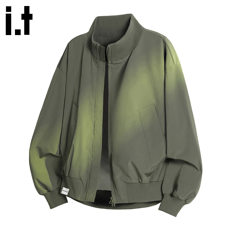 i.t:CHOCOOLATE美式长袖飞行夹克男士秋冬季高级感宽松百搭棒球服