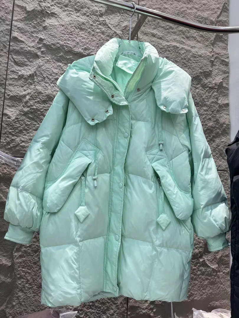 2025新款加厚保暖宽松短款潮版亮色时尚百搭羽绒服连帽雪中飞6666