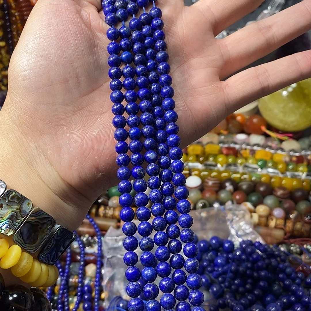 石英质玉未镶嵌，天然原矿青金6.8mm，