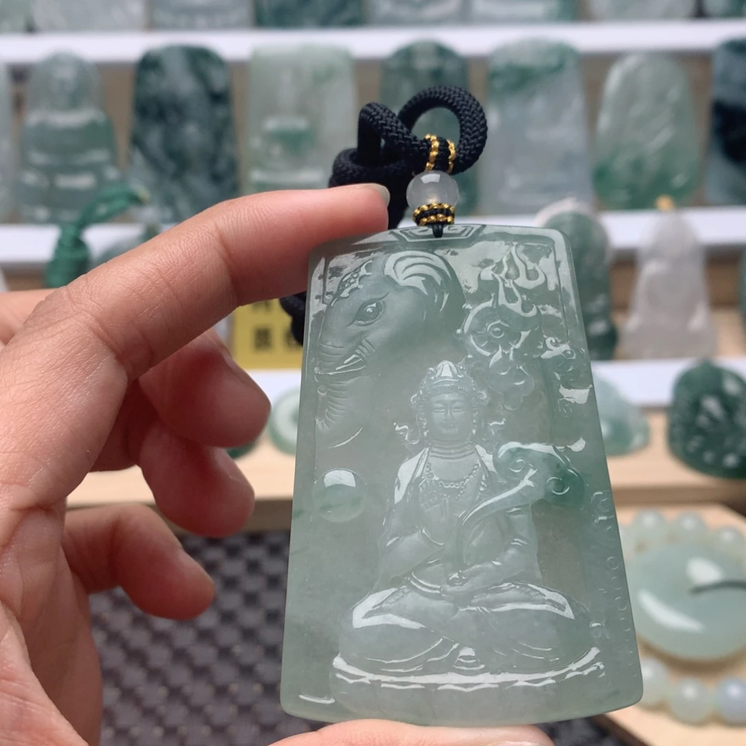 陪***海吊坠(不含链)未镶嵌翡翠普贤