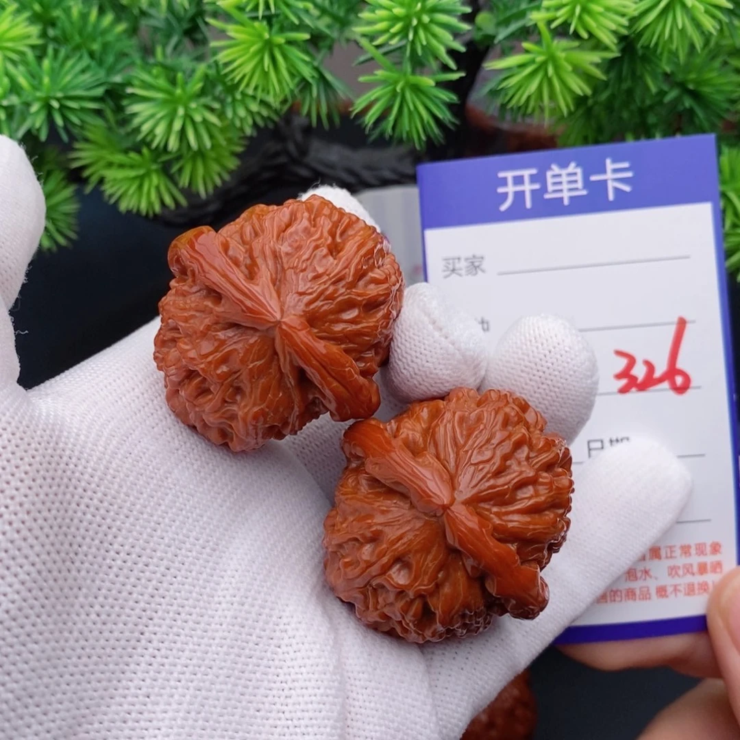 文玩核桃把件39球白326