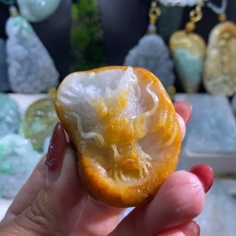 【闪购商品】颈饰未镶嵌翡翠龙牌