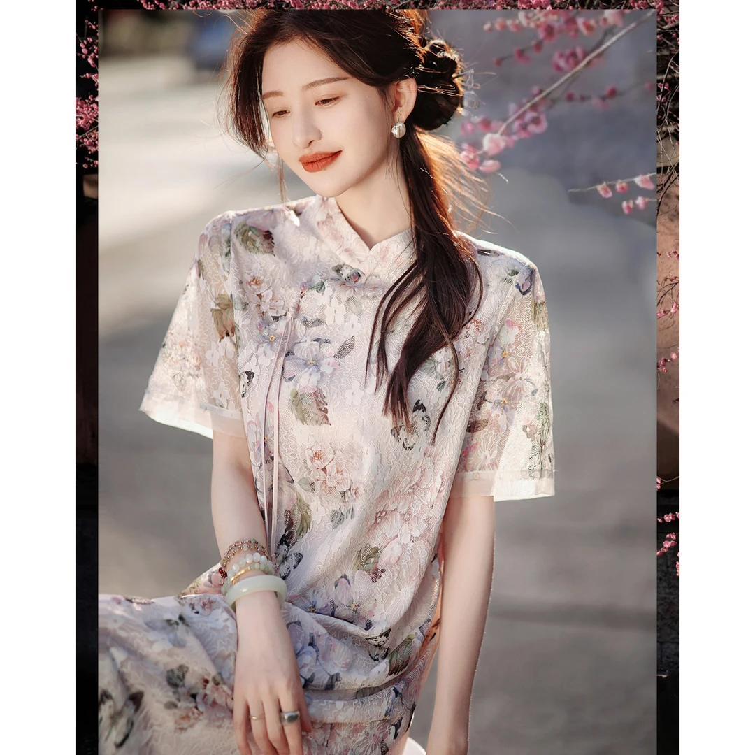 【赵大喜】现货！春日来信-旗袍连衣裙｜新款立领新中式连衣裙