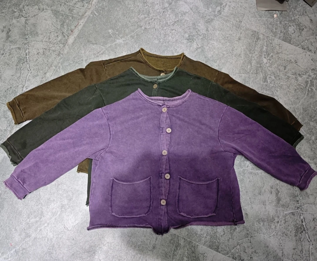 8852早春新款圈棉炒色开衫外套（衣长58胸围120