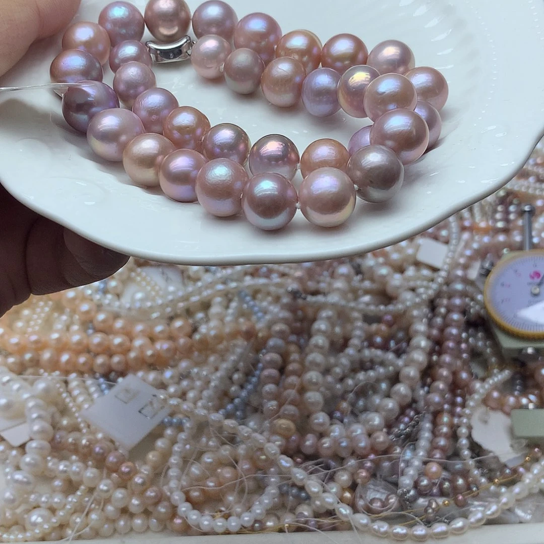 未镶嵌淡水珍珠10-13w85项链