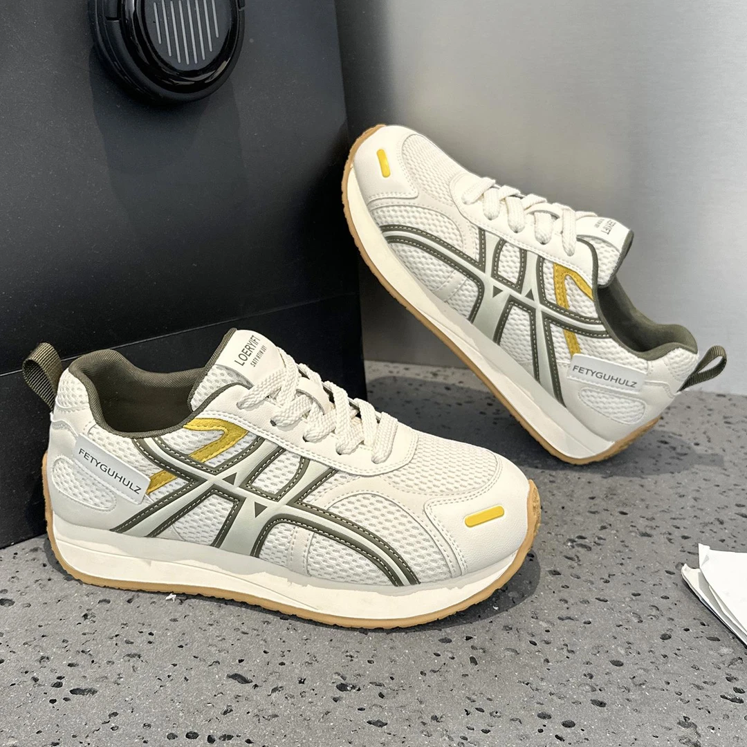 运动休闲 鞋子女2025秋季新款爆款超火百搭覆古厚底阿甘德训鞋