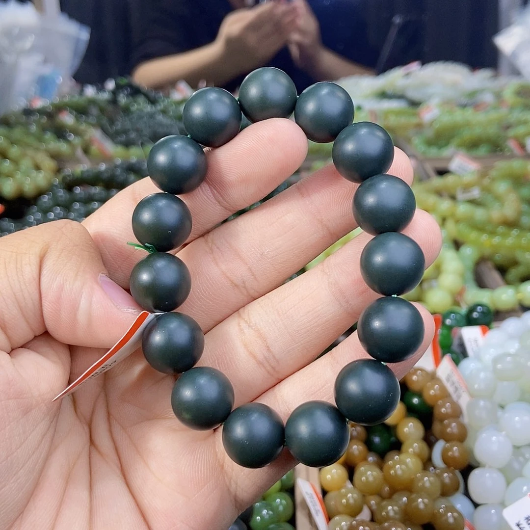 爱***爱和田玉未镶嵌手串天然卡14且末沙枣青多样性拍一发一
