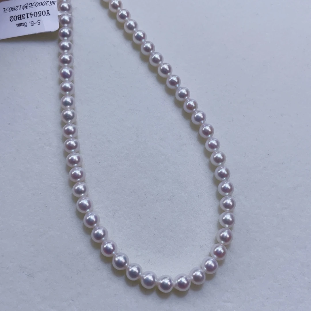 淡水珍珠银S925镶嵌颈饰5.-5.5爆亮透彩平替2000