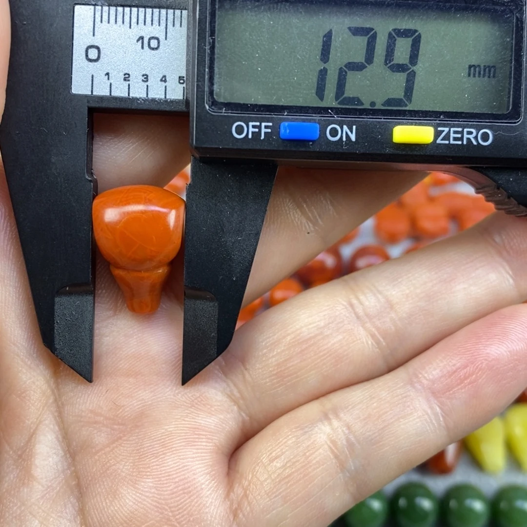 超***牛南红玛瑙未镶嵌三通12.8mm