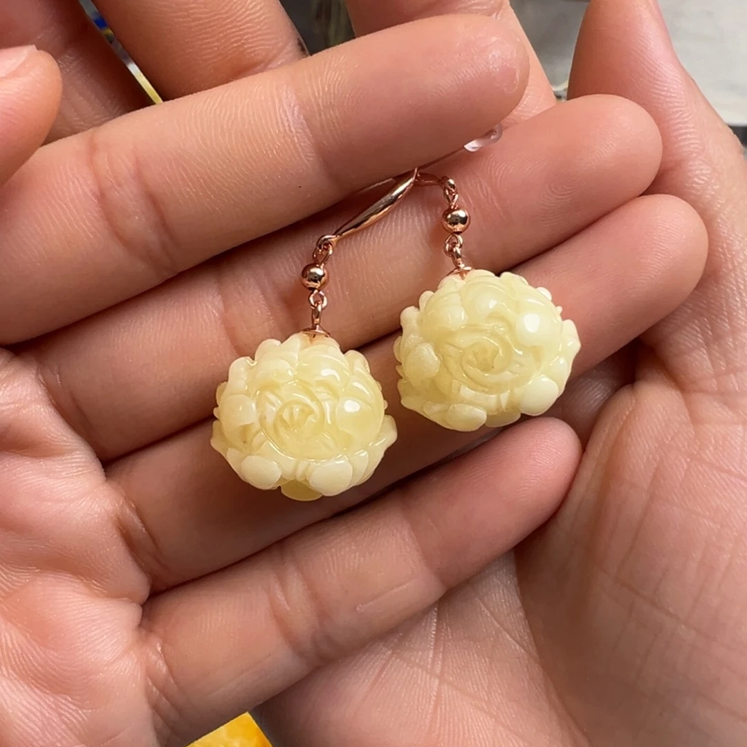 蜜蜡银S925镀金镶嵌裸石蜜蜡