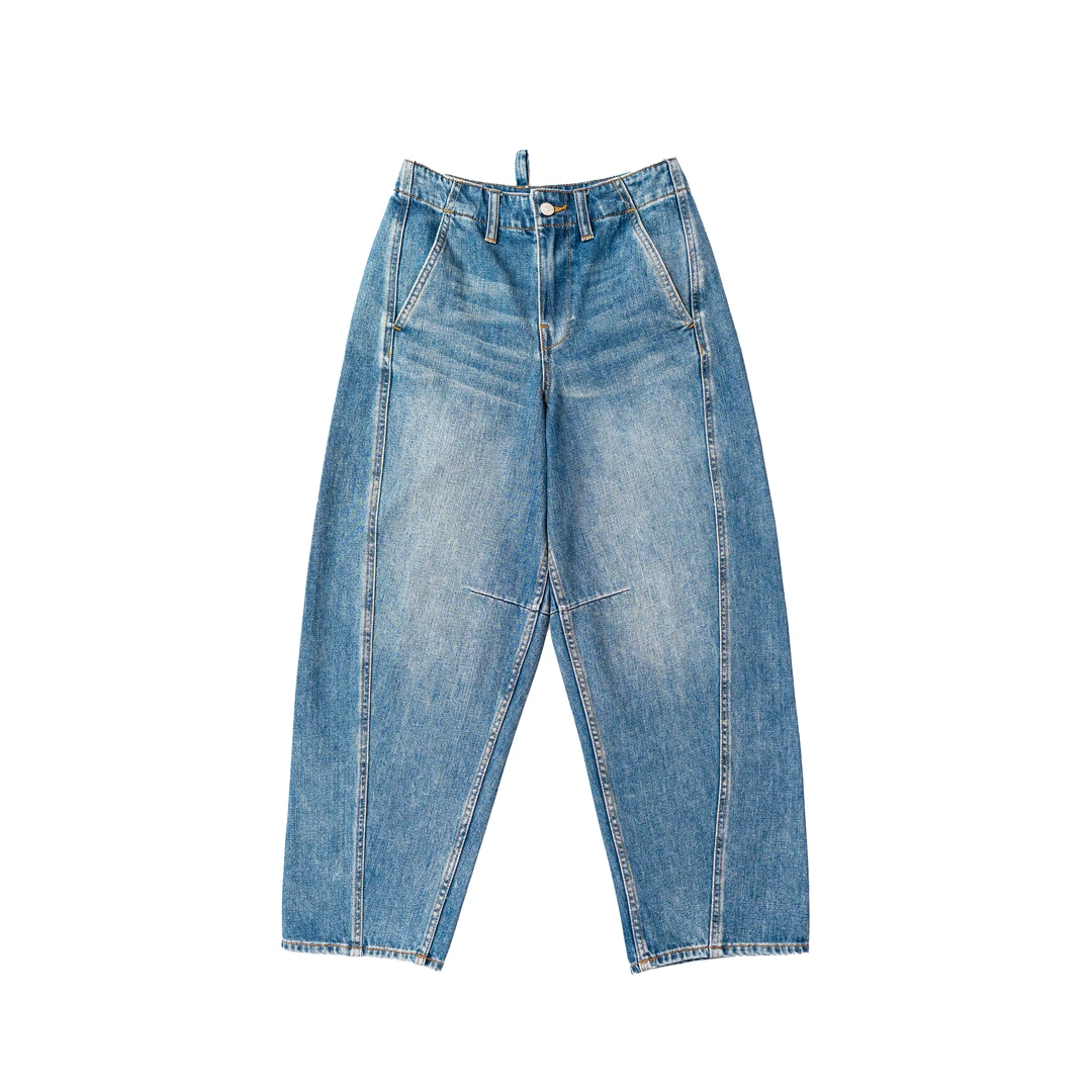 守界 高端简约纯棉九分牛仔裤