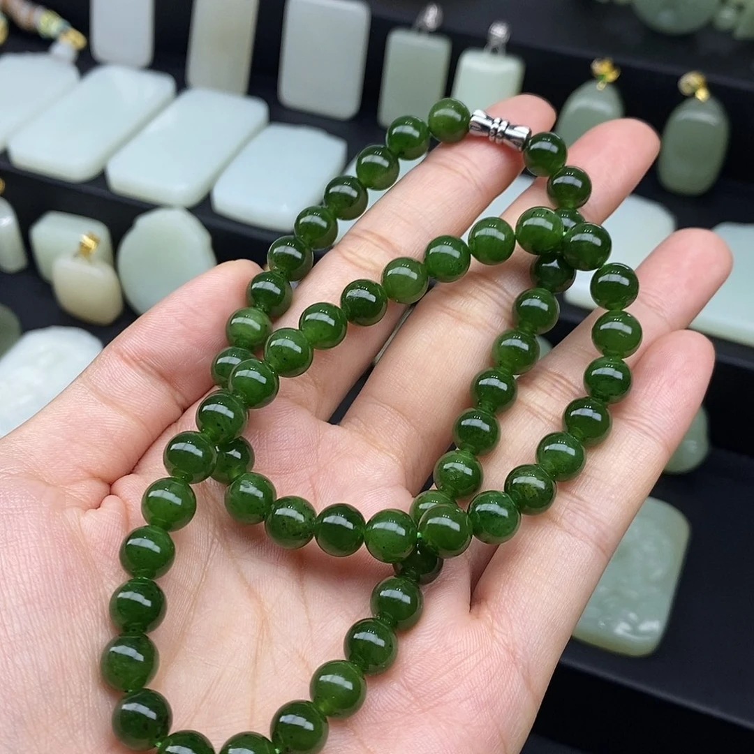 和田玉（碧玉）未镶嵌颈饰卡8妈妈链