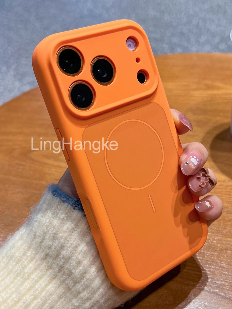 双层适用苹果17promax手机壳磁吸液态硅胶新款相机按键全包17/pro