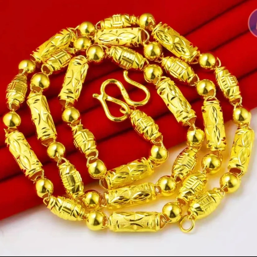 合金项链 【全家福项链】男士男款潮流流经典 霸气素款 简约 金色