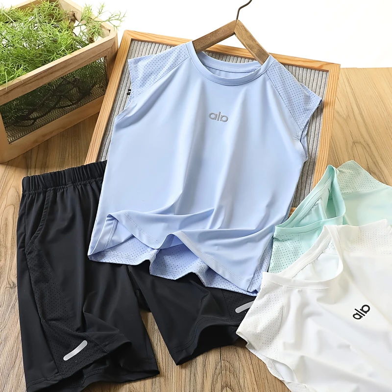 男童夏季新款冰丝速干运动套装中大童清凉透气百搭好穿两件套6246