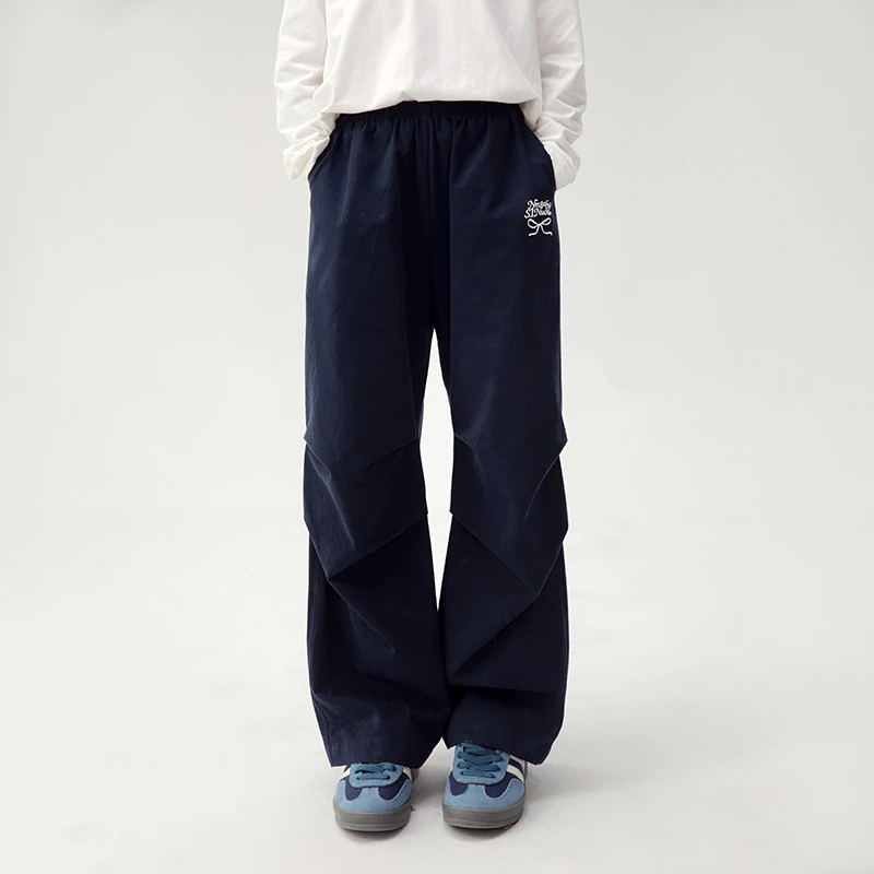 S1N初中生运动裤2025秋季新款美式大童女直筒休闲伞裤C25CX1096W