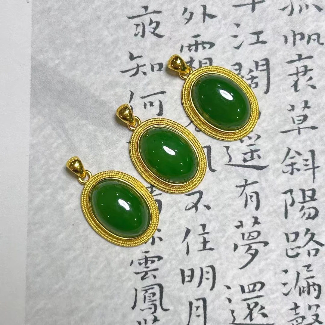 《老猪严选》LW008天然和田玉碧玉蛋面吊坠多样性发货发其一