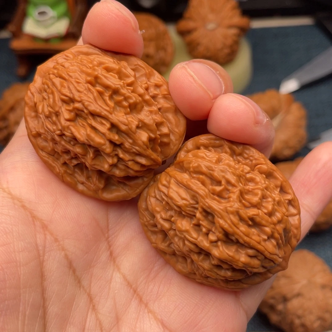 把件文玩核桃36麦穗小虎头全品