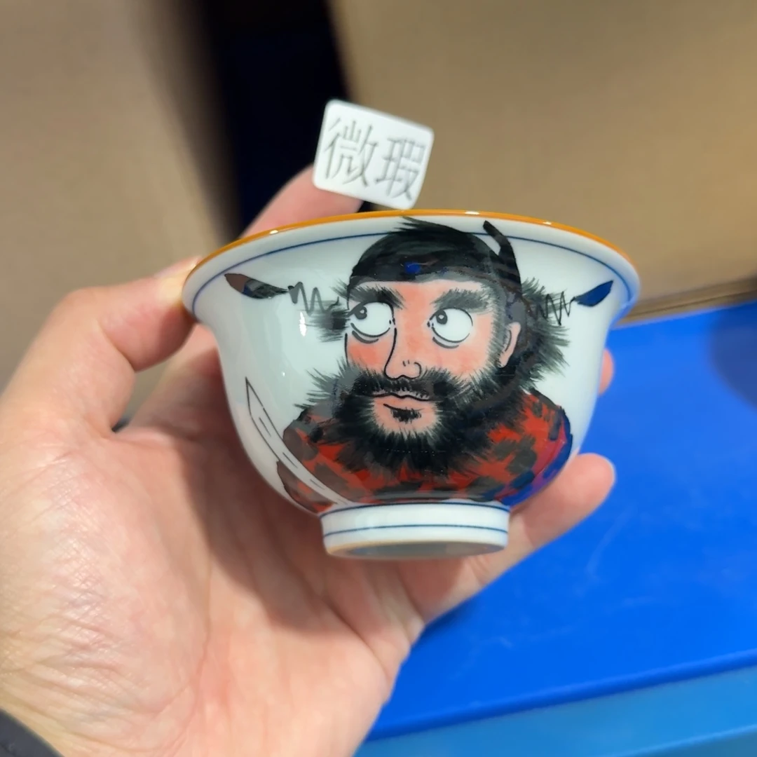 釉下手绘茶具微瑕