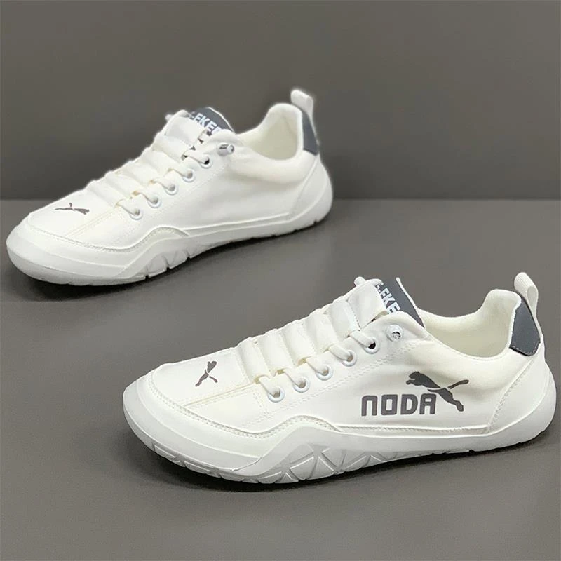 2025夏季男士一脚蹬轻便新款透气休闲小白鞋软底平底开车帆布鞋子