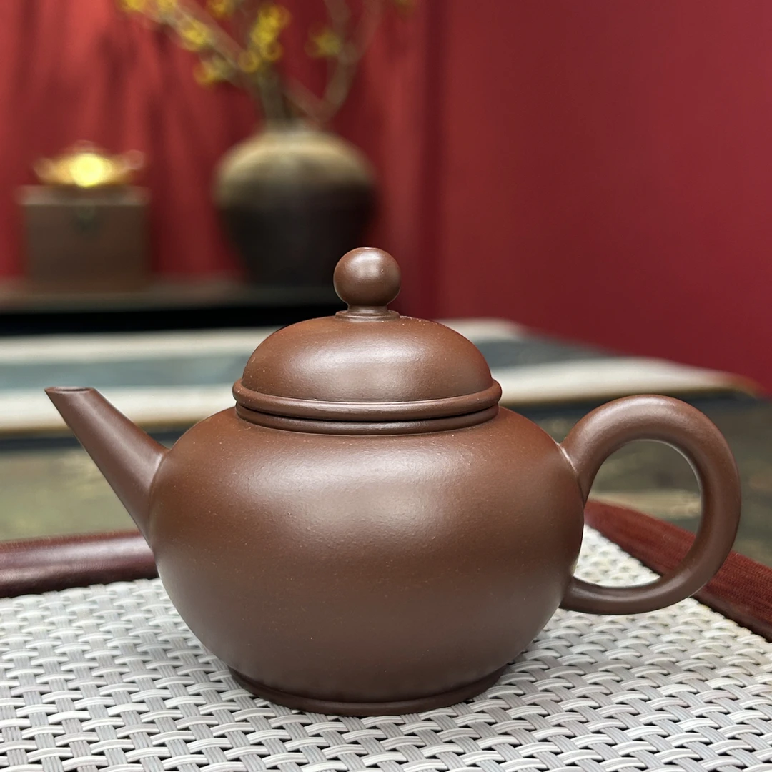 黑金刚水平壶紫泥潮州手拉壶全手工制作工夫茶具茶壶圆壶纯手工