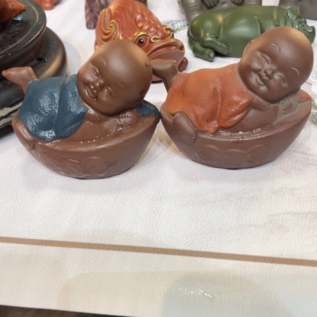 【闪购商品】紫砂茶宠詩*一对小和尚