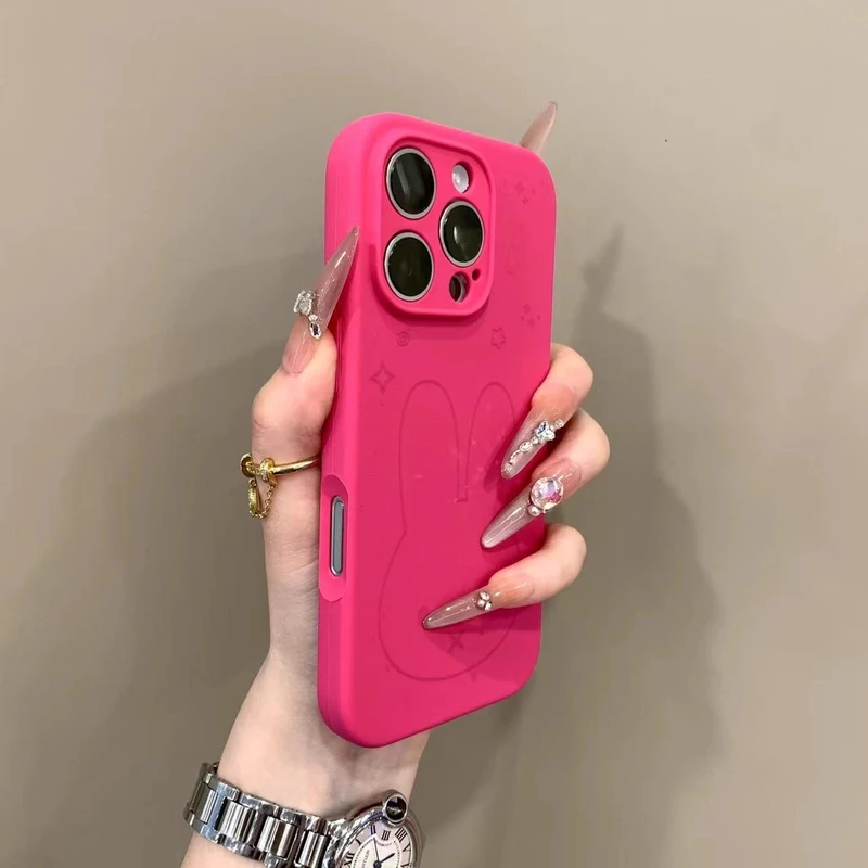 可爱液态硅胶米菲兔iPhone16promax新15/14pro简约12女13高级全包