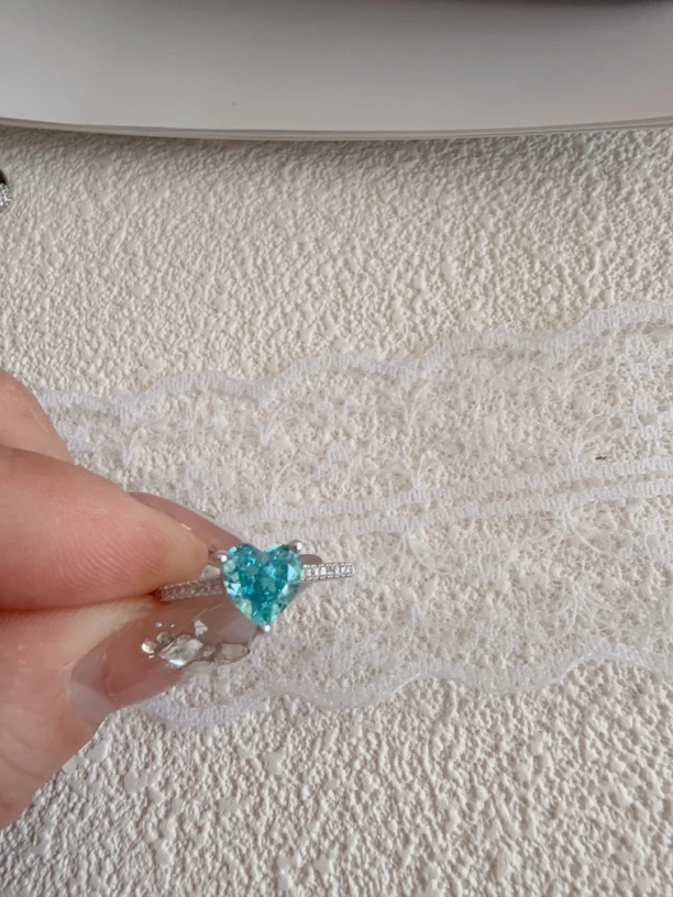 非金属皮质戒指 超闪超亮的蓝色戒指