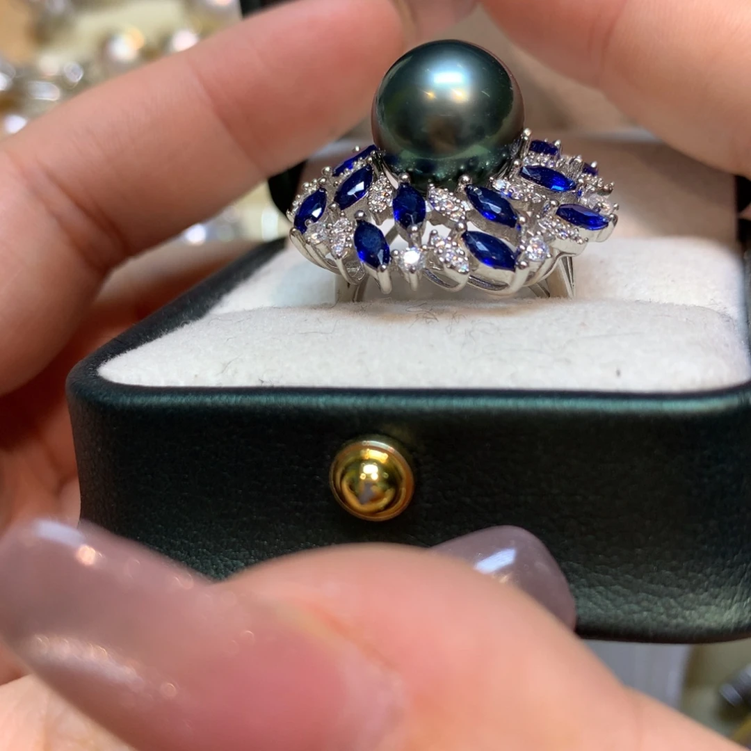 海水珍珠戒指银S925镶嵌