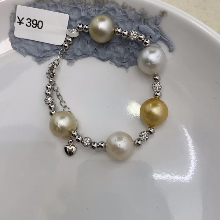 合金手链海水珍珠l***8白金混彩设计款手链12-13利