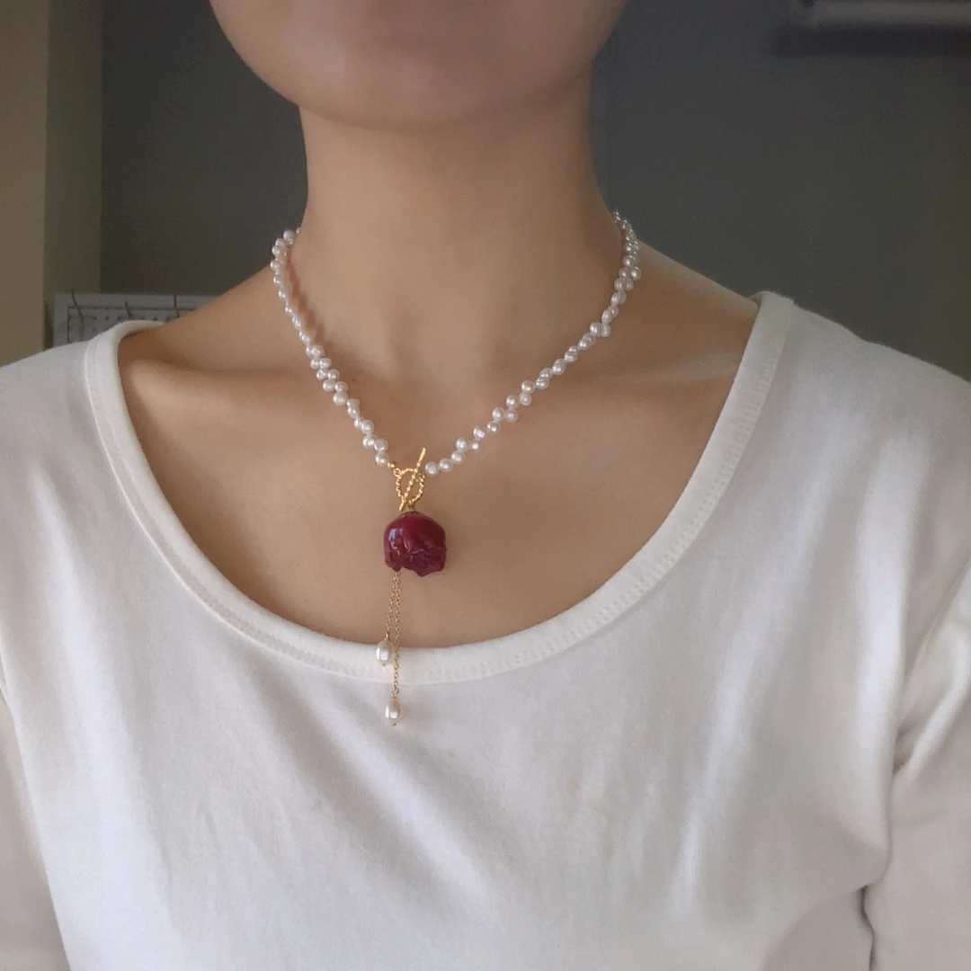 合金淡水珍珠项链耳饰