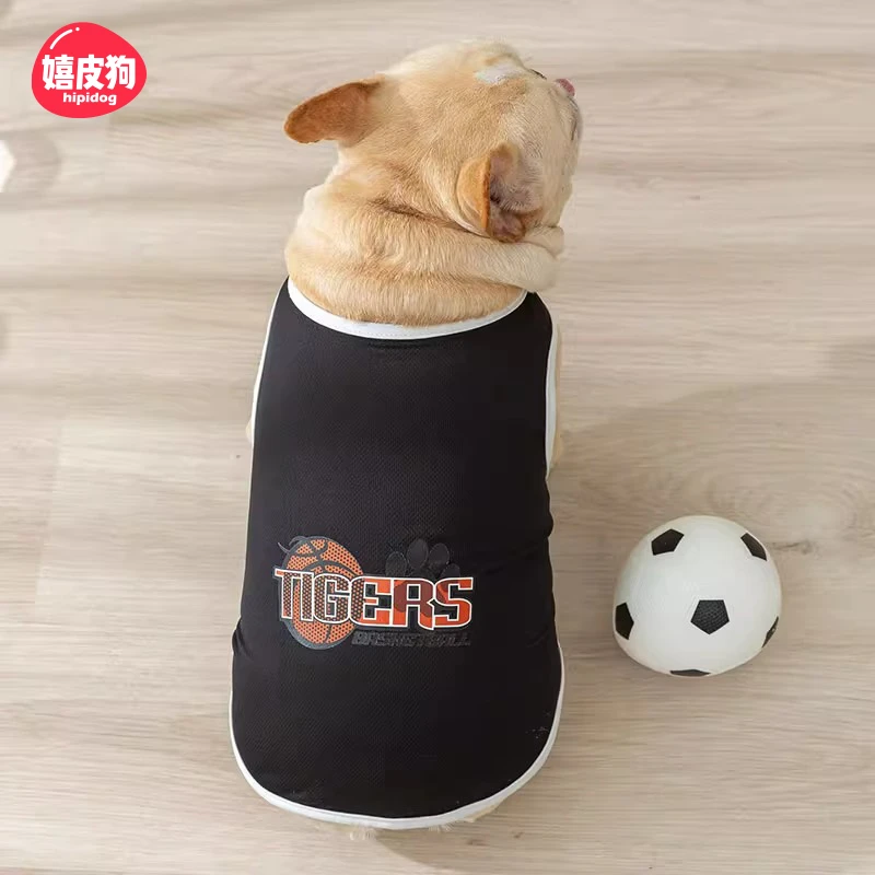 [达人]宠物狗狗夏天透气背心斗牛法斗小型犬夏季两脚篮球衣服0924