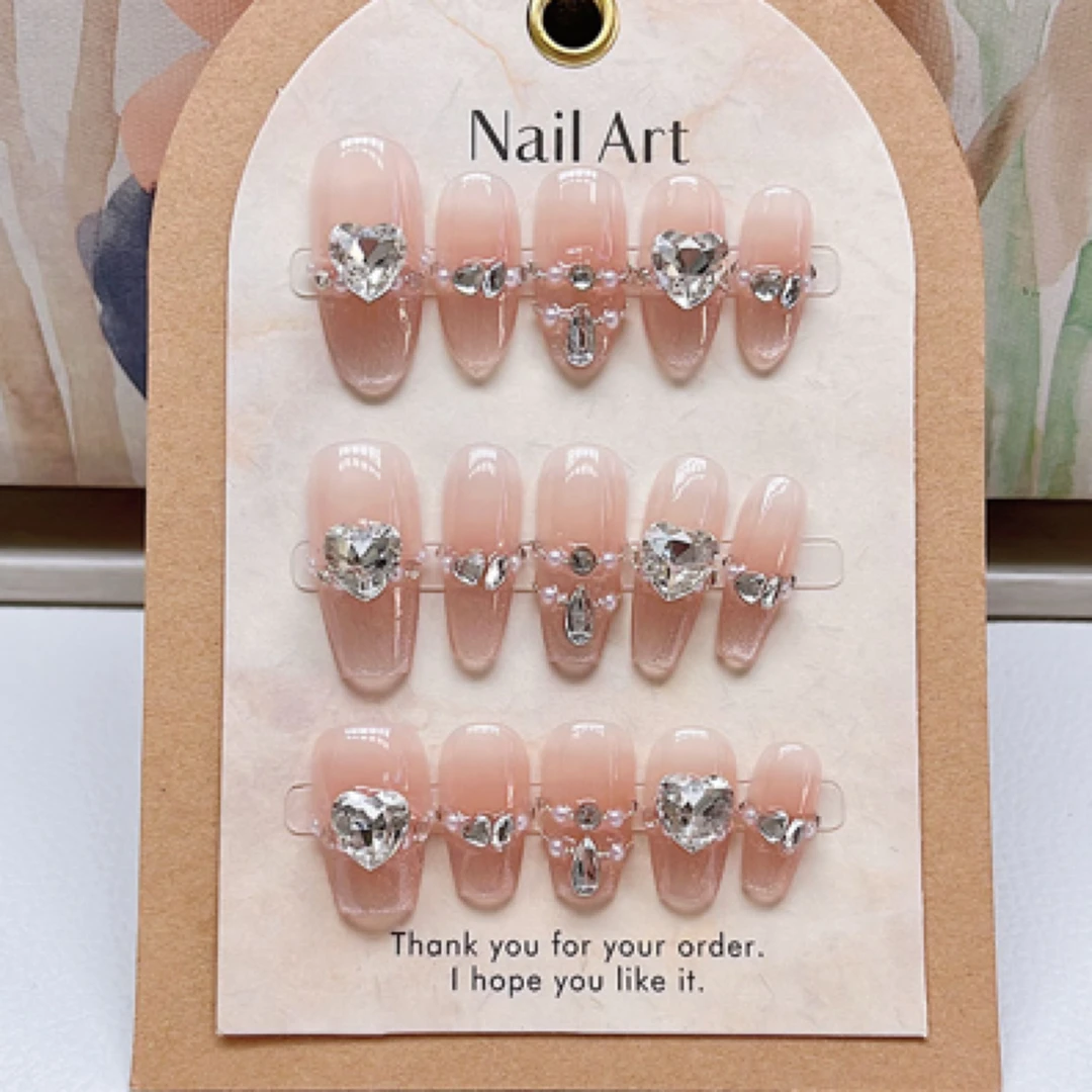 【淡雅月光】纯手工穿戴甲猫眼显白美甲高级感夏季穿戴甲细狗新款