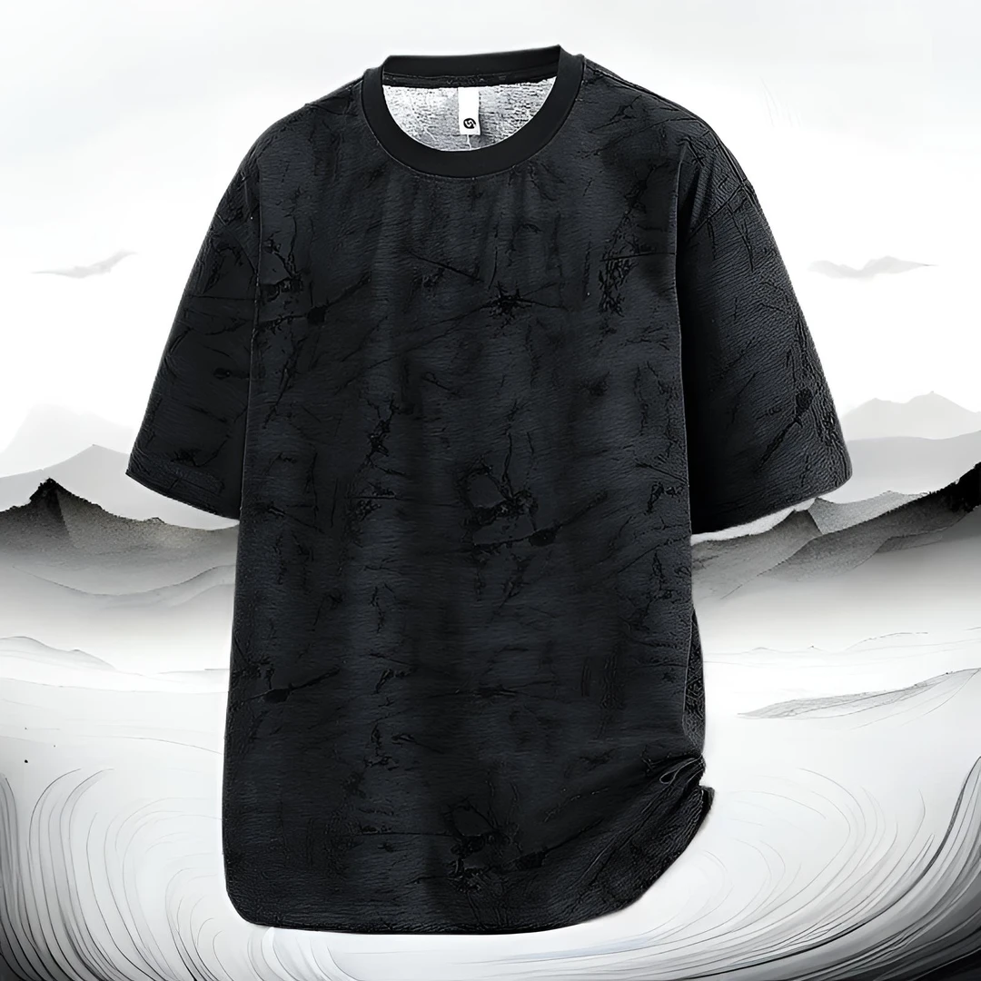 欧洲站圆领痞帅设计感短袖潮牌百搭T恤夏季休闲宽松半袖体恤上衣