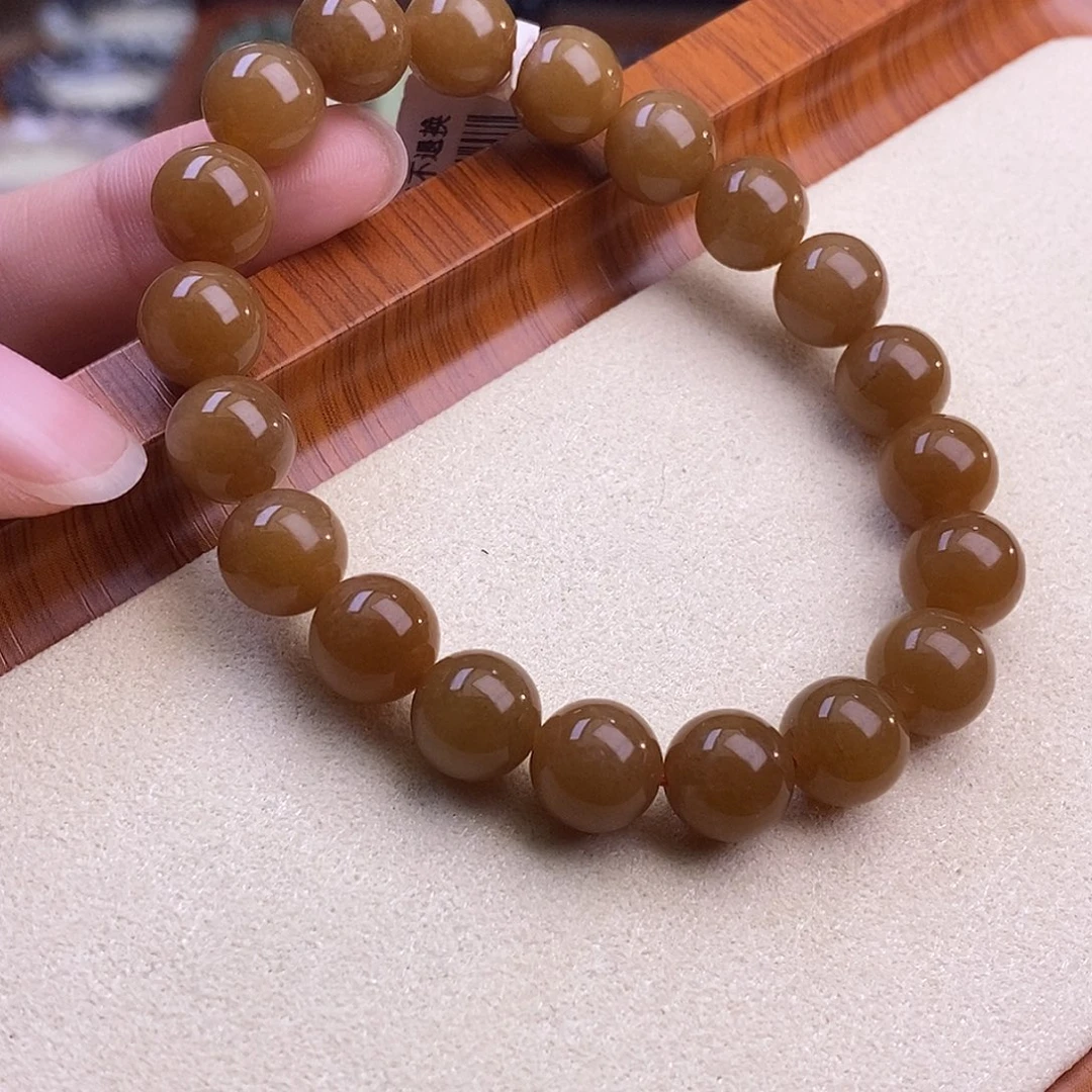 颈饰未镶嵌和田玉新疆且末糖手链10m