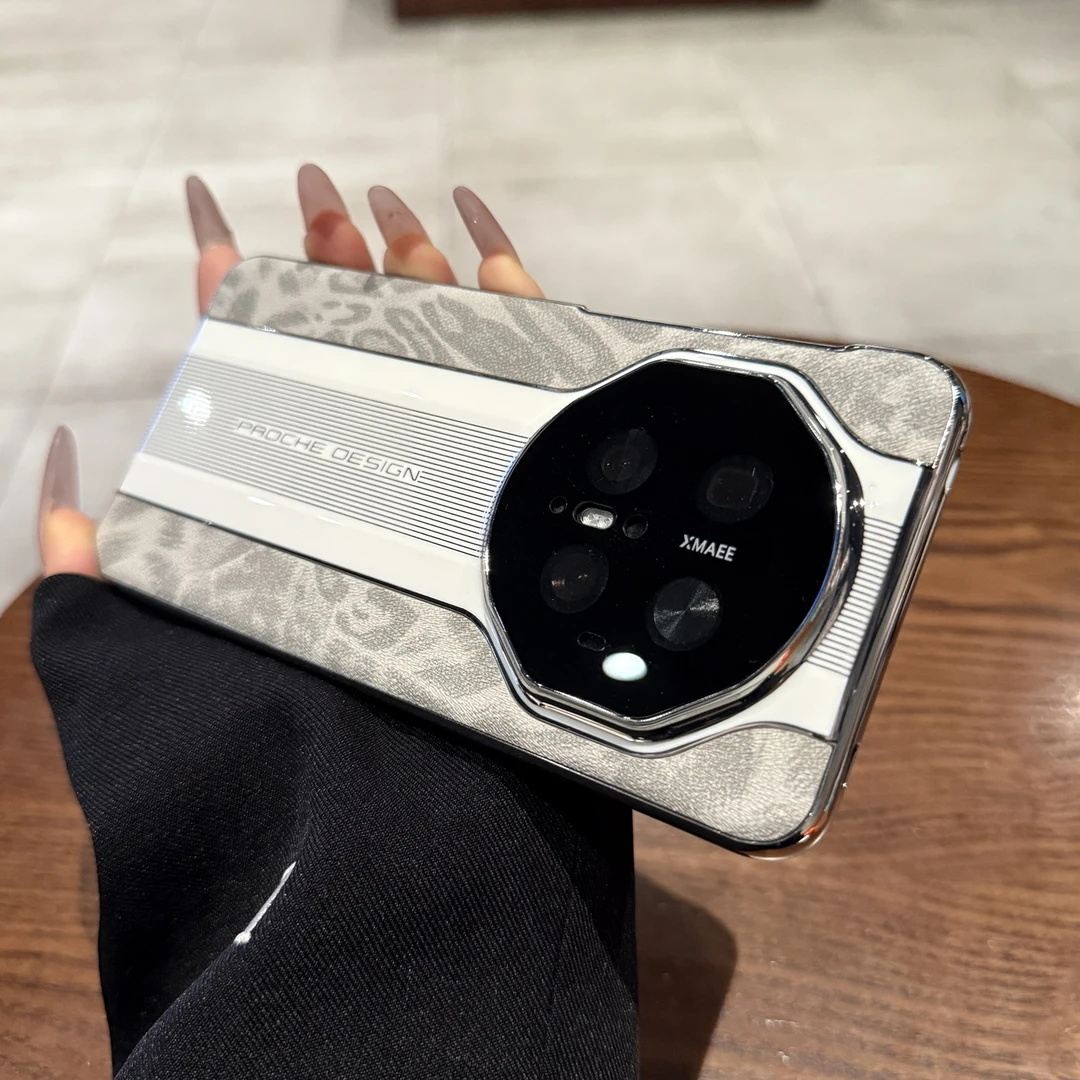 豹纹适用于华为mate70pro+手机壳秒变保时捷电镀素皮镜头全包高档