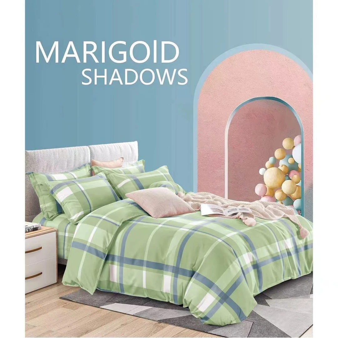 亲肤棉床单香草绿格---床单