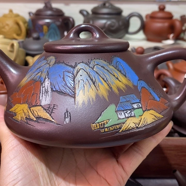 山****茶壶紫砂微瑕处理一把