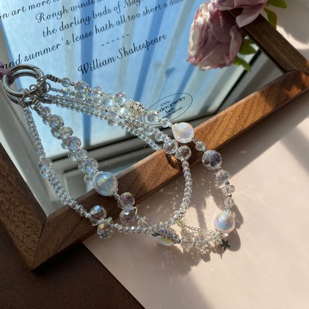 2801白色双链小众原创手机链