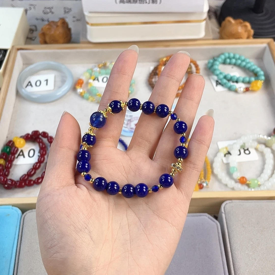 针钠钙石手饰银S925镀金镶嵌