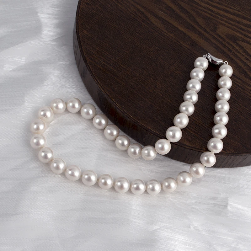 10.5-11.5mm女款淡水无核珍珠项链S925银送妈自戴大点位气质款